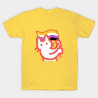 owie waving a non binary flag T-Shirt